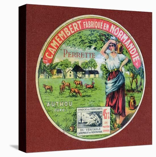 Label for 'Le Perrette Camembert', Made in Authou, Normandy-null-Stretched Canvas