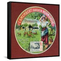 Label for 'Le Perrette Camembert', Made in Authou, Normandy-null-Framed Stretched Canvas