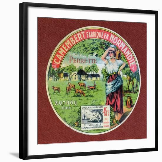 Label for 'Le Perrette Camembert', Made in Authou, Normandy-null-Framed Giclee Print