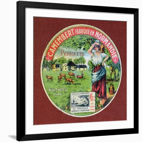 Label for 'Le Perrette Camembert', Made in Authou, Normandy-null-Framed Giclee Print