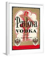 Label for Pavlova Vodka-null-Framed Art Print