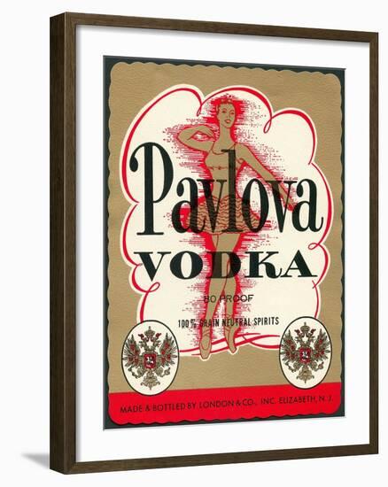 Label for Pavlova Vodka-null-Framed Art Print