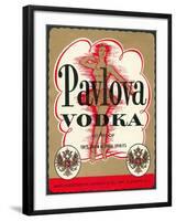 Label for Pavlova Vodka-null-Framed Art Print