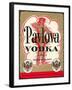 Label for Pavlova Vodka-null-Framed Art Print