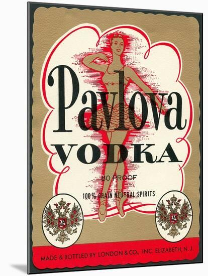 Label for Pavlova Vodka-null-Mounted Art Print