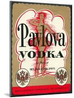 Label for Pavlova Vodka-null-Mounted Art Print