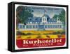 Label for the Kurhotellet, Spa Hotel, at Kollund in the Flensborg Fjord Denmark-null-Framed Stretched Canvas