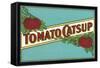 Label for Tomato Catsup-null-Framed Stretched Canvas