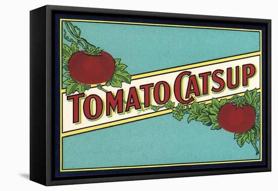 Label for Tomato Catsup-null-Framed Stretched Canvas