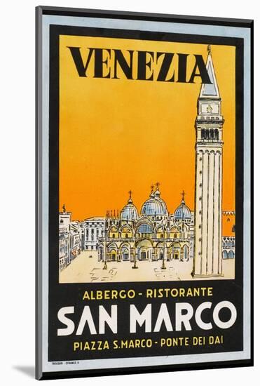 Label from the Albergo and Ristorante San Marco, Venice, Italy-null-Mounted Photographic Print