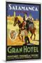 Label from the Gran Hotel, Salamanca (Spain) Featuring Typical Spanish Folklore Figures-null-Mounted Photographic Print