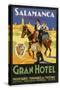 Label from the Gran Hotel, Salamanca (Spain) Featuring Typical Spanish Folklore Figures-null-Stretched Canvas