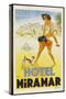 Label from the Hotel Miramar, Malaga, (Spain) Invites You to Fun and Games on the Beach-null-Stretched Canvas