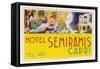 Label from the Hotel Semiramis Capri-null-Framed Stretched Canvas