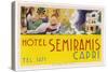Label from the Hotel Semiramis Capri-null-Stretched Canvas