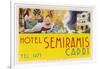 Label from the Hotel Semiramis Capri-null-Framed Art Print