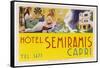 Label from the Hotel Semiramis Capri-null-Framed Stretched Canvas