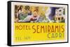 Label from the Hotel Semiramis Capri-null-Framed Stretched Canvas