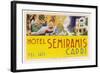 Label from the Hotel Semiramis Capri-null-Framed Art Print