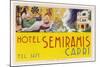 Label from the Hotel Semiramis Capri-null-Mounted Art Print