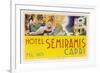 Label from the Hotel Semiramis Capri-null-Framed Premium Giclee Print