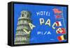 Label, Hotel La Pace, Pisa, Italy-null-Framed Stretched Canvas