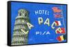 Label, Hotel La Pace, Pisa, Italy-null-Framed Stretched Canvas