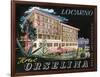 Label, Hotel Orselina, Locarno, Switzerland-null-Framed Art Print