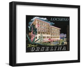 Label, Hotel Orselina, Locarno, Switzerland-null-Framed Art Print