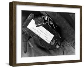 Label of a Diplomatic Pouch from State Dept. Building, Sent to London on the S.S. Queen Mary-Alfred Eisenstaedt-Framed Photographic Print