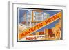 Label of the Majestic Hotel, Meknes, Morocco-null-Framed Art Print