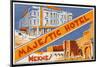 Label of the Majestic Hotel, Meknes, Morocco-null-Mounted Art Print