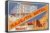 Label of the Majestic Hotel, Meknes, Morocco-null-Stretched Canvas