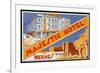 Label of the Majestic Hotel, Meknes, Morocco-null-Framed Art Print