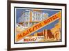 Label of the Majestic Hotel, Meknes, Morocco-null-Framed Art Print