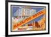 Label of the Majestic Hotel, Meknes, Morocco-null-Framed Premium Giclee Print