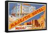 Label of the Majestic Hotel, Meknes, Morocco-null-Framed Stretched Canvas