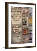 Labels for Cloth Woven at 19th-Century Textile Mills, Displayed in Lowell, Massachusetts-null-Framed Giclee Print