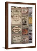 Labels for Cloth Woven at 19th-Century Textile Mills, Displayed in Lowell, Massachusetts-null-Framed Giclee Print