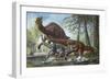 Labocania Attacking a Magnapaulia Dinosaur-null-Framed Art Print