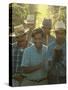 Labor Activist Cesar Chavez Talking in Field with Grape Pickers of United Farm Workers Union-Arthur Schatz-Stretched Canvas