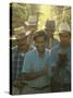 Labor Activist Cesar Chavez Talking in Field with Grape Pickers of United Farm Workers Union-Arthur Schatz-Stretched Canvas