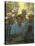 Labor Activist Cesar Chavez Talking in Field with Grape Pickers of United Farm Workers Union-Arthur Schatz-Stretched Canvas