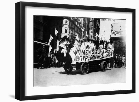 Labor Day Parade Float Photograph - New York, NY-Lantern Press-Framed Art Print