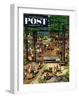 "Labor Day Picnic" Saturday Evening Post Cover, September 11, 1954-Stevan Dohanos-Framed Giclee Print