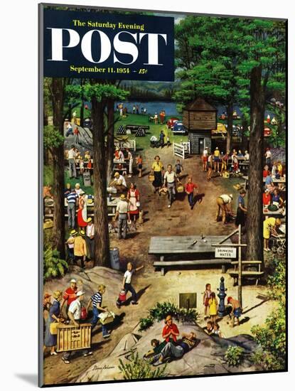 "Labor Day Picnic" Saturday Evening Post Cover, September 11, 1954-Stevan Dohanos-Mounted Giclee Print
