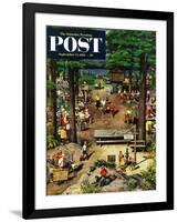 "Labor Day Picnic" Saturday Evening Post Cover, September 11, 1954-Stevan Dohanos-Framed Giclee Print