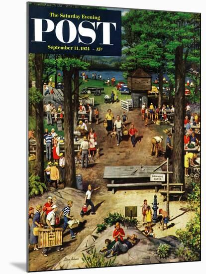 "Labor Day Picnic" Saturday Evening Post Cover, September 11, 1954-Stevan Dohanos-Mounted Giclee Print