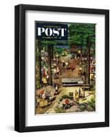 "Labor Day Picnic" Saturday Evening Post Cover, September 11, 1954-Stevan Dohanos-Framed Giclee Print