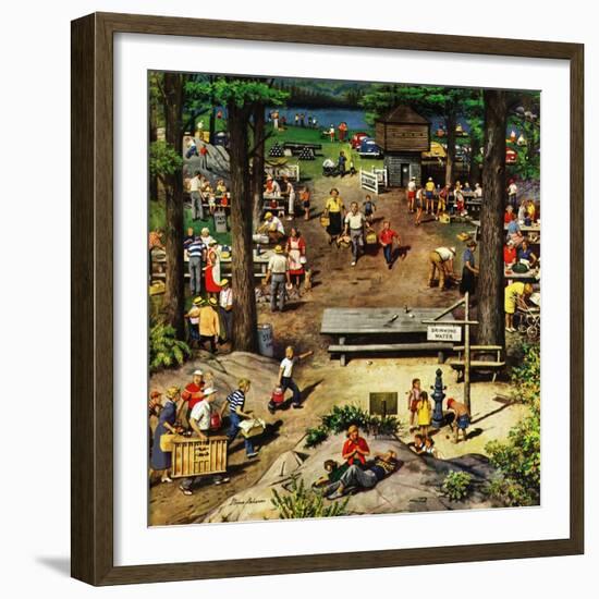 "Labor Day Picnic", September 11, 1954-Stevan Dohanos-Framed Giclee Print